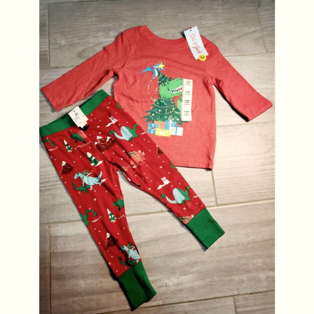 Holiday Dinosaur Kids PJs